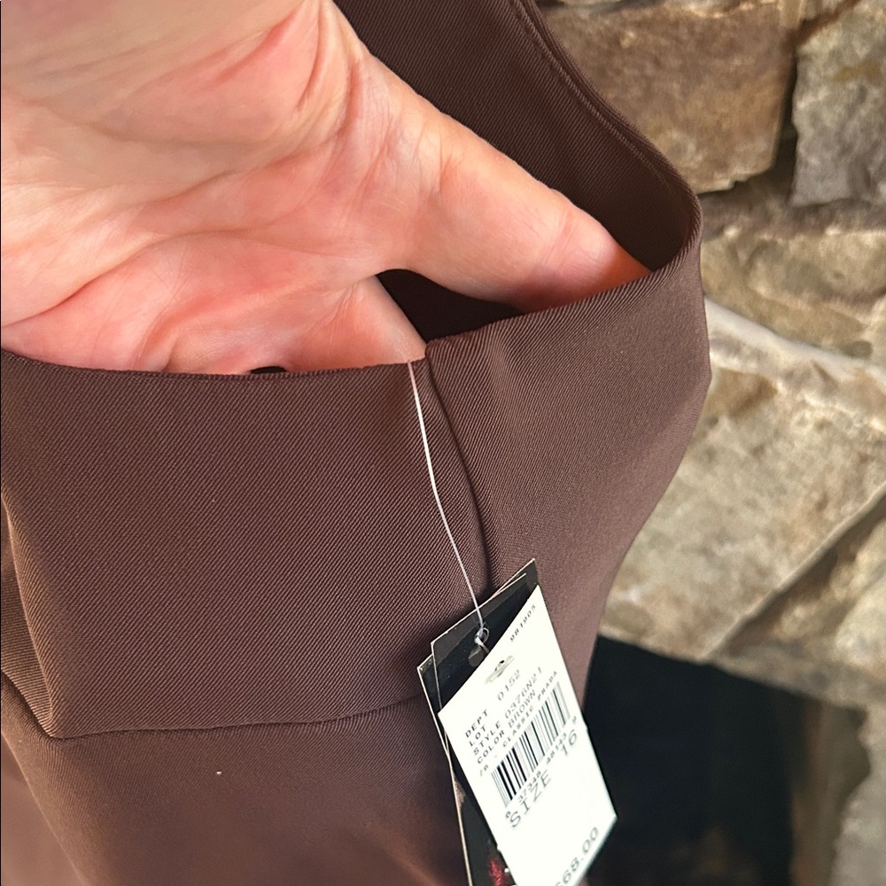 AGB Chocolate Brown Sleeveless Midi Dress New With Tags; Stretch Fabric; Size 16 - Picture 10 of 12